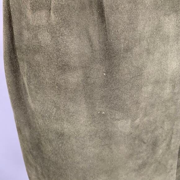RALPH LAUREN Size 8 Green Suede Pencil Below Knee Skirt - Picture 4 of 6